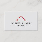 Reales Anwesen Modernes Red House Logo Realtor Visitenkarte (Vorderseite)