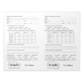 Reales Anwesen Open House Feedback Notepad Notizblock (Vorderseite)