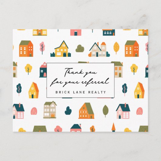 Reales Anwesen Referendum Vielen Dank Häuser Postkarte (Vorderseite)