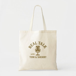Reales Gespräch mit Tom & Sherry Podcast Tote Tag Tragetasche