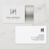 RealEstate Agent PropertyInvestment SilverMonogram Visitenkarte (Vorne/Hinten)