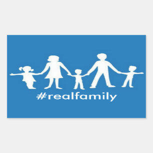 #realfamily Aufkleber, traditionelle Heirat-Werte Rechteckiger Aufkleber