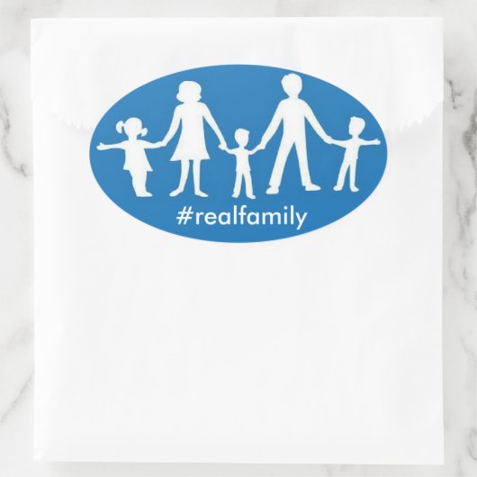 #realfamily Oval Sticker mit traditionellen Werten (Tasche)