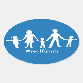 #realfamily Oval Sticker mit traditionellen Werten