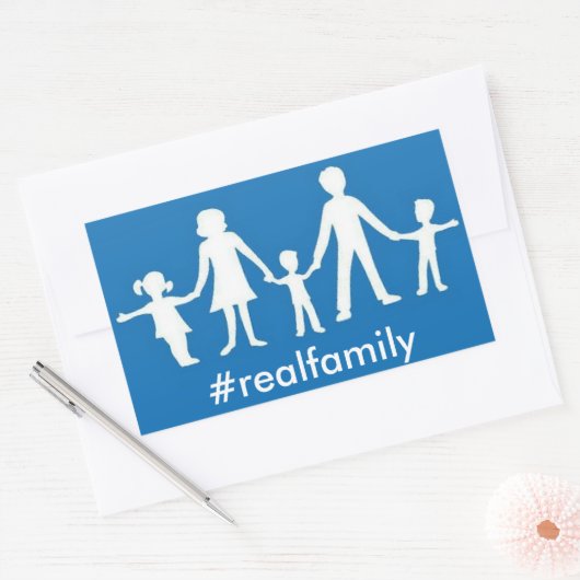 #realfamily Sticker, Traditionelle Ehewerte Rechteckiger Aufkleber (Umschlag)