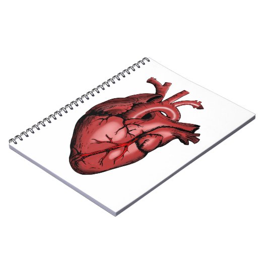 Realistic Anatomical Heart Image Notizblock (Linke Seite)