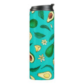 Realistic avocado. Seamless pattern. Summer exotic Thermosbecher (Nach links gedreht)