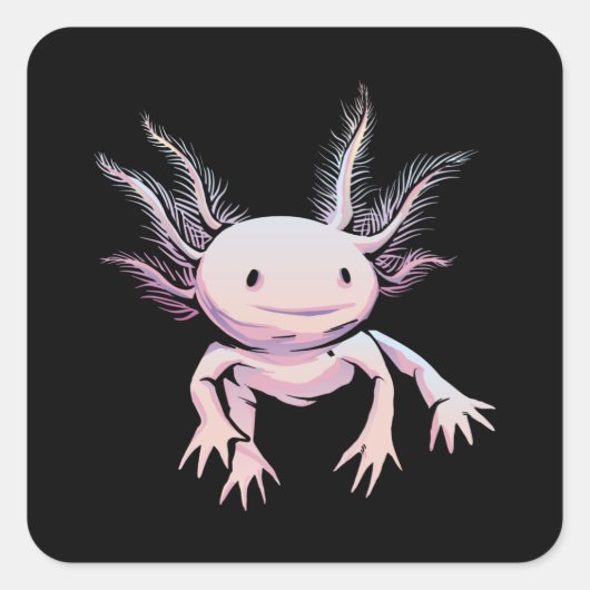 Realistic Axolotl Animal Quadratischer Aufkleber (Vorderseite)