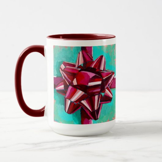 Realistic Bow Painting - Holiday Decor Tasse (Links)