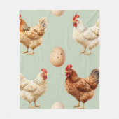 Realistic Chickens Farm Fresh Eggs Pattern Fleecedecke (Vorderseite)