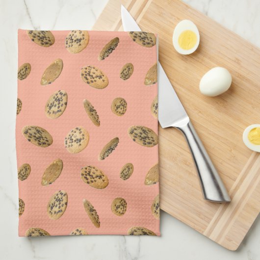 Realistic Chocolate Chip Cookie Kitchen Towel Geschirrtuch (Viertel Falte)