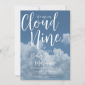 Realistic Clouds Cloud Nine Baby Shower   Einladung (Vorderseite)