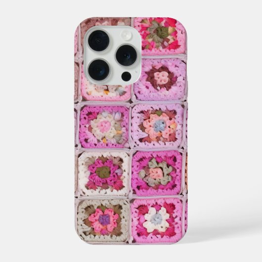 Realistic Crochet Granny Square iPhone Hülle (Rückseite)