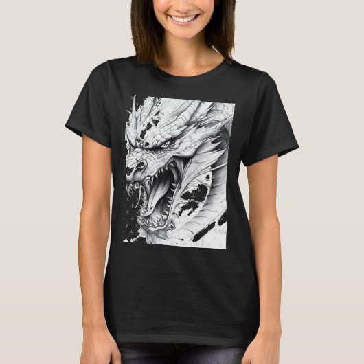 Realistic Dragon Drawing Sticker1  T-Shirt (Vorderseite)