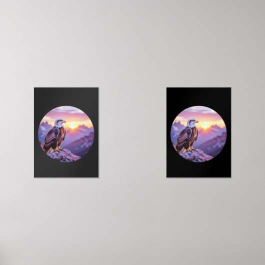Realistic Eagle on Rock – Majestic Wildlife Scene Bilderwand Sets (Vorderseite)