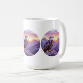 Realistic Eagle on Rock – Majestic Wildlife Scene Kaffeetasse (VorderseiteRechts)