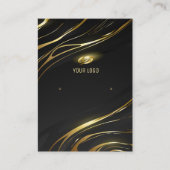 Realistic elegant Black Gold Hair Earring Display Visitenkarte (Vorderseite)