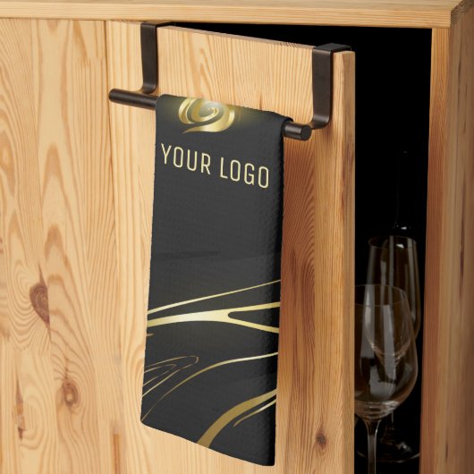 Realistic elegant Black Gold Hair Style Geschirrtuch (Drittel gefaltet)