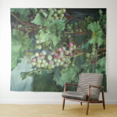 Realistic Grape Vine with Leaves – Fine Art Wandteppich (Beispiel (Horizontal))
