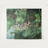 Realistic Grape Vine with Leaves – Fine Art Wandteppich (Vorderseite (Horizontal))