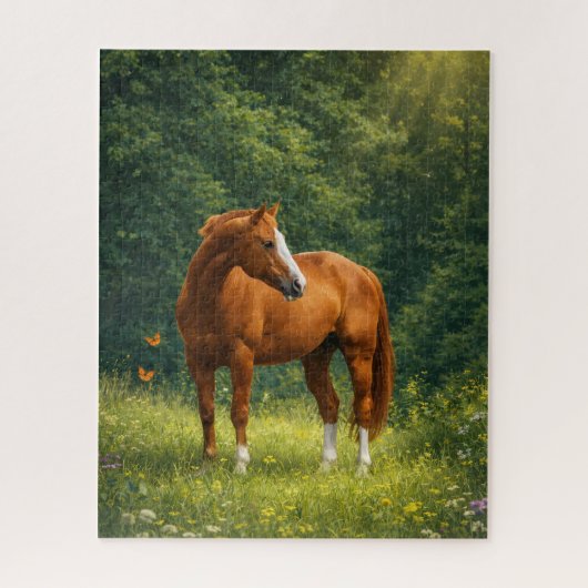 Realistic Horse Nature Jigsaw Puzzle (Vertikal)