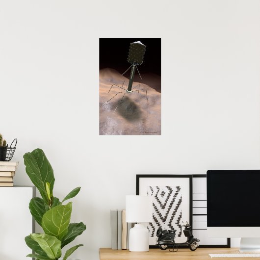 Realistic Illustration of bacteriophage Poster (Heimbüro)