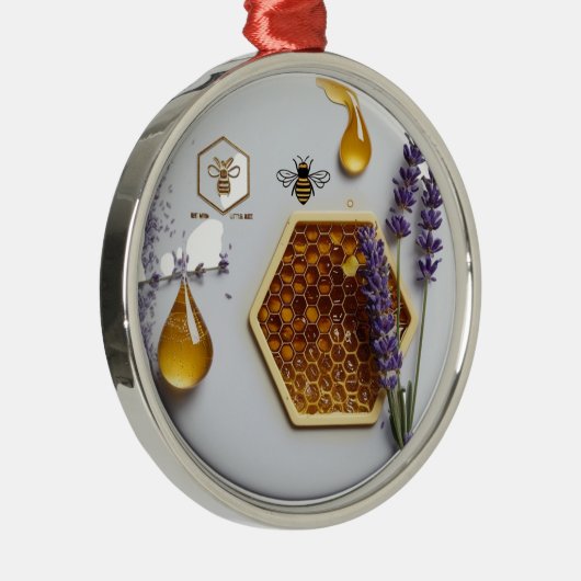 Realistic Lavender Honeycomb Bee Natural Premium Ornament Aus Metall (Rechts)