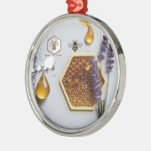 Realistic Lavender Honeycomb Bee Natural Premium Ornament Aus Metall (Links)