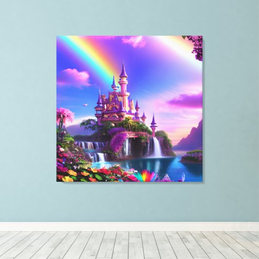 Realistic Magical Landscape Canvas Print Leinwanddruck (Insitu (Holzboden))