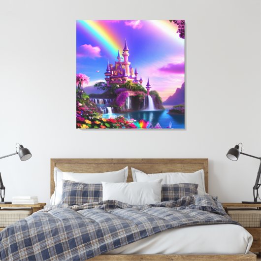 Realistic Magical Landscape Canvas Print Leinwanddruck (Insitu (Schlafzimmer))