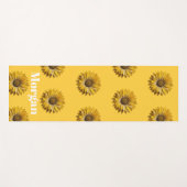Realistic Minimal Sunflower Pattern Custom Apron Yogamatte (Vorderseite (Horizontal))