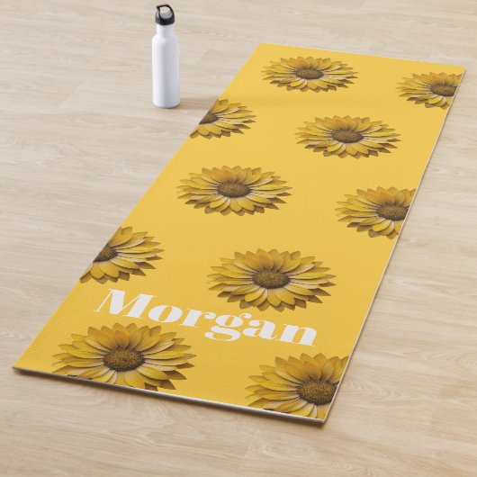 Realistic Minimal Sunflower Pattern Custom Apron Yogamatte (Beispiel)