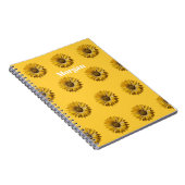 Realistic Minimal Sunflower Pattern Custom Notizblock (Rechte Seite)