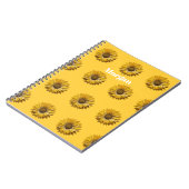 Realistic Minimal Sunflower Pattern Custom Notizblock (Linke Seite)