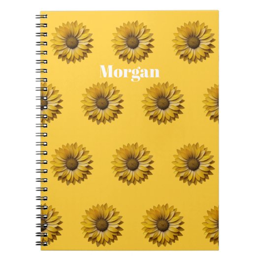 Realistic Minimal Sunflower Pattern Custom Notizblock (Vorderseite)