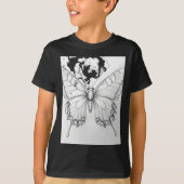 Realistic Monarch Butterfly Pencil Drawing Sticker T-Shirt (Vorderseite)