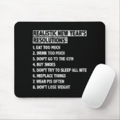 Realistic New Year's Resolutions Sayings Quote Fun Mousepad (Mit Mouse)