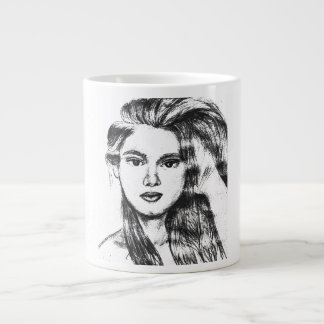 Realistic pencil portrait of a woman Jumbo-Tasse