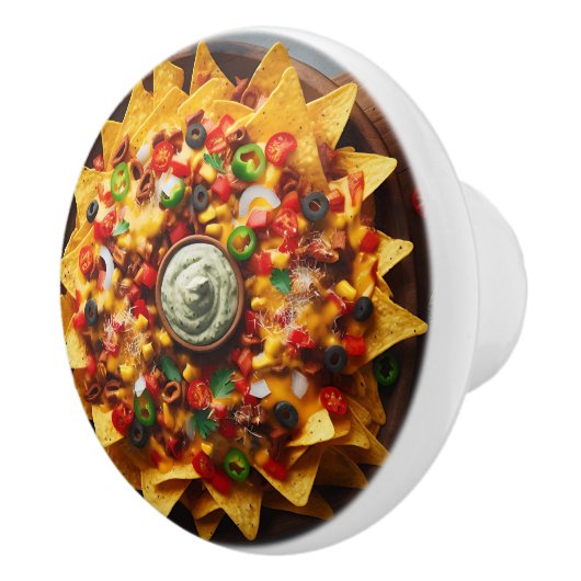 Realistic Plate of Nachos Funny Keramikknauf (Rechts)