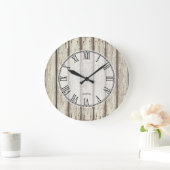 Realistic Rustic Painted Wood Planks Große Wanduhr (Zuhause)