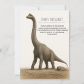 Realistic Sauropod Dinosaur with Fossils Birthday Einladung (Vorderseite)