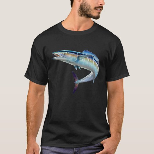 realistic Spanish Mackerel fish for lovers Fishing T-Shirt (Vorderseite)