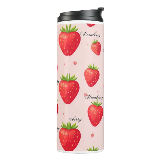 Realistic Strawberry Garden – Lifelike Strawberry Thermosbecher (Nach links gedreht)