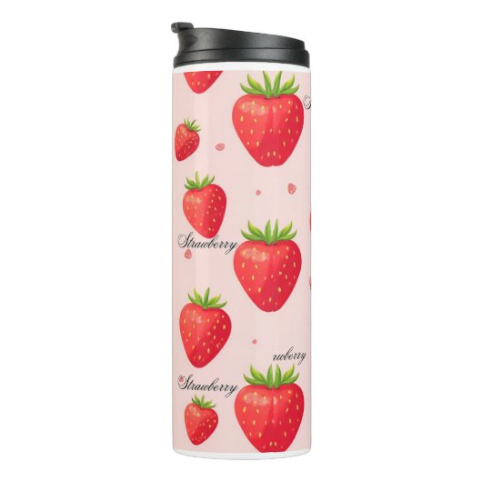 Realistic Strawberry Garden – Lifelike Strawberry Thermosbecher (Nach rechts gedreht)