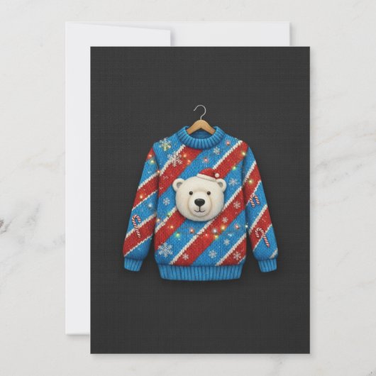 Realistic Ugly Sweater Shindig Knitted Invitation Einladung (Rückseite)