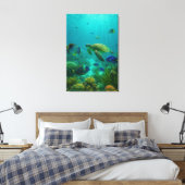 Realistic Underwater Sea Turtle in Zakynthos Leinwanddruck (Insitu (Schlafzimmer))