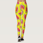 Realistic Watermelon Slice Pattern Design Leggings (Rückseite)