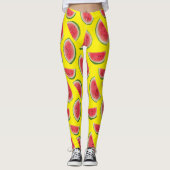 Realistic Watermelon Slice Pattern Design Leggings (Vorderseite)