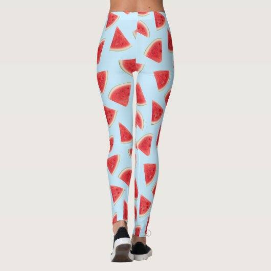 Realistic Watermelon Slice Summer Pattern Leggings (Rückseite)