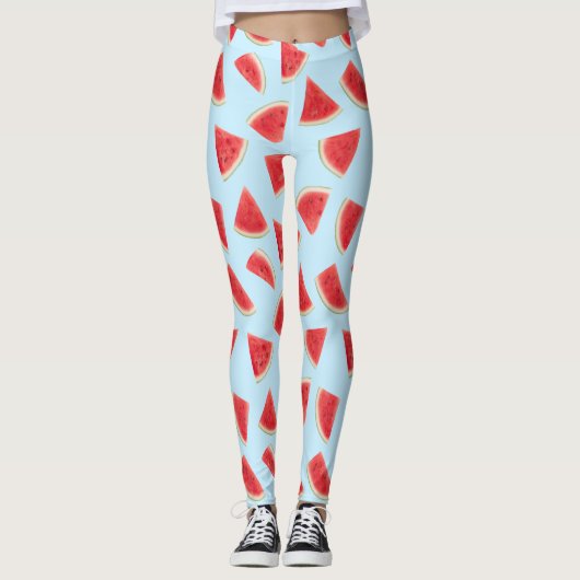 Realistic Watermelon Slice Summer Pattern Leggings (Vorderseite)